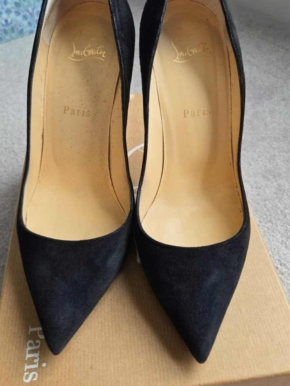 Christian Louboutin Pigalle Follies Black Suede Pumps Size 39